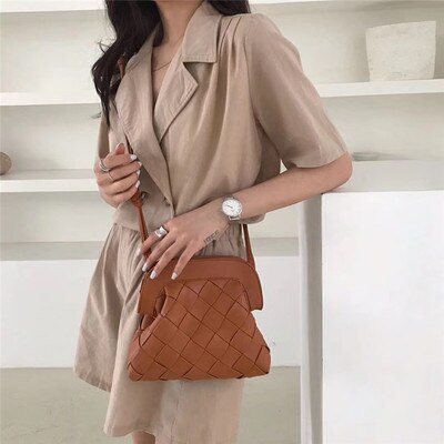 Vrouwen Handtassen Clip Tas Dames Avond Clutch Casual Vrouwelijke Schouder Crossbody Pakket Ins Messenger Bags: brown