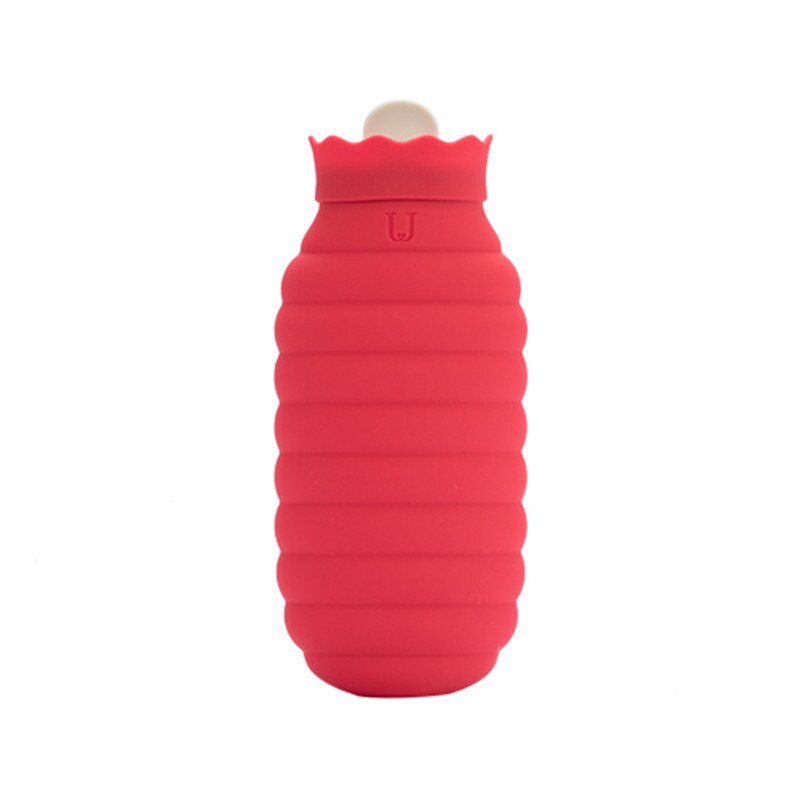 Calentador de agua para microondas, botella para el vientre, calentador de manos, Mini bolsas de agua portátiles a prueba de explosiones: Large Red