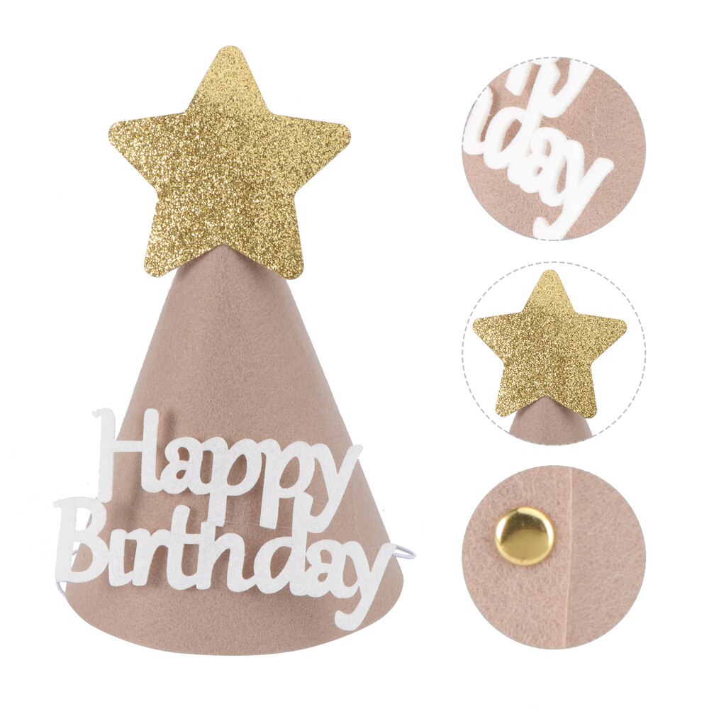 1Pc Decorative Birthday Hat Birthday Felt Hat Birthday Headdress Birthday Cap Adorable Party Hat for Banquet Party Birthday