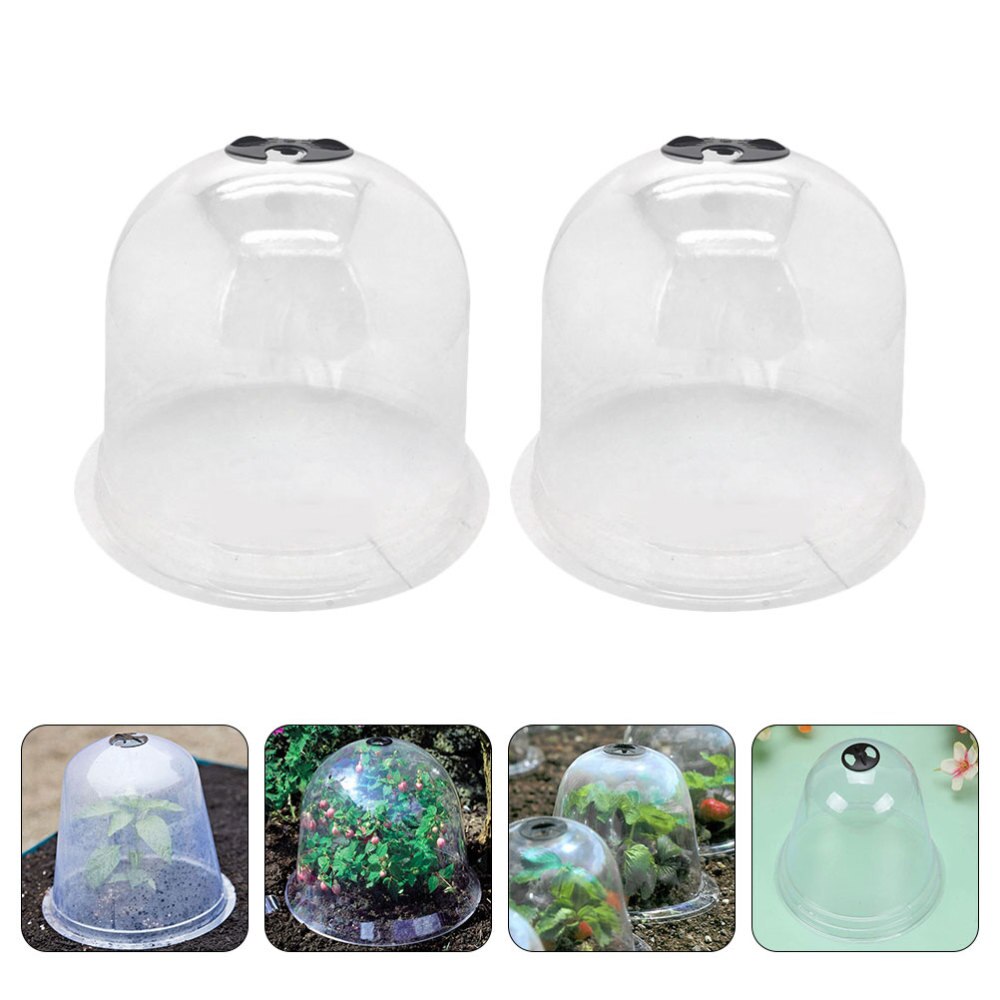 2 pièces jardin Cloche plastique protection plante cloches dôme isolation couverture plante abri Mini couverture pour jardin fleur cour plante