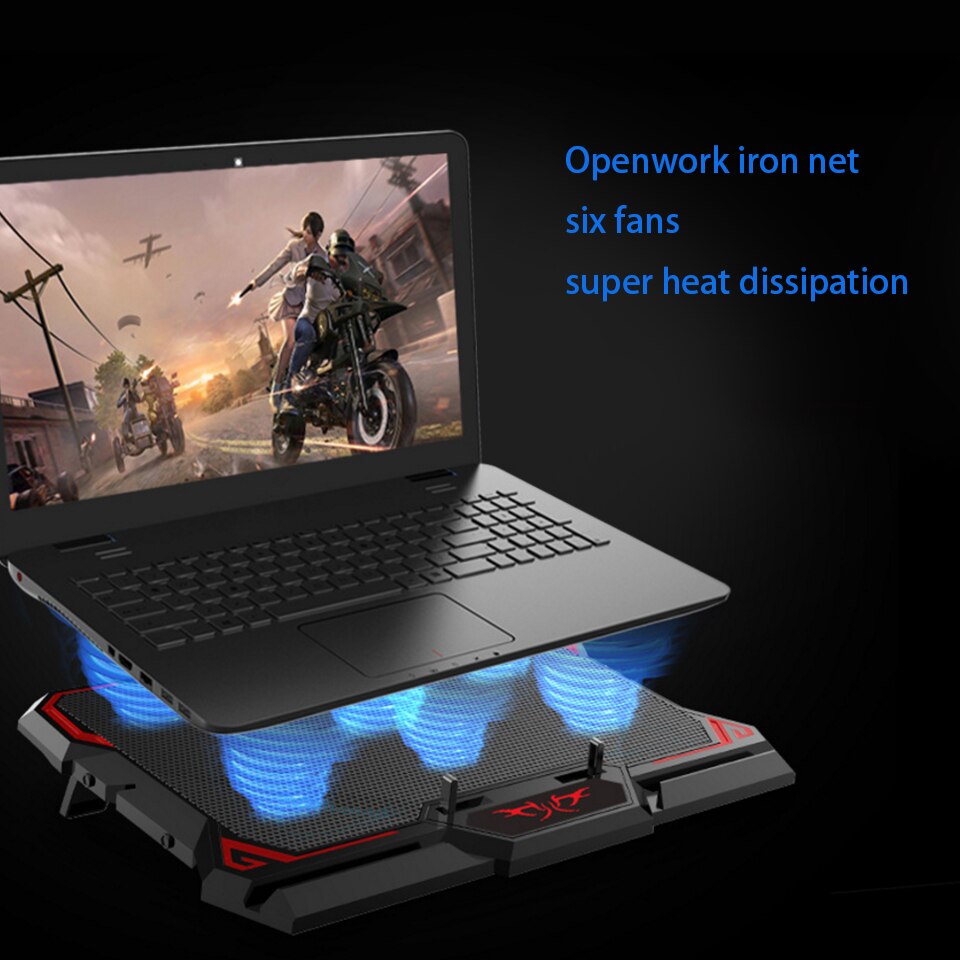 Laptop cooler 2 USB Ports and Six cooling Fan laptop cooling pad Notebook Stand for 12-15.6 inch for Laptop