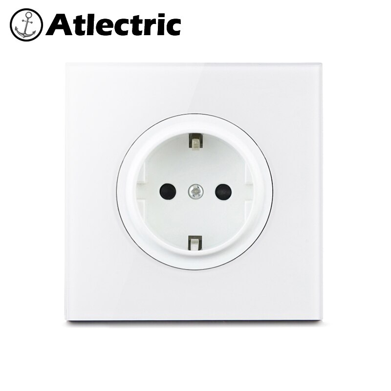 Atlectric 1 2 3 4 gäng 1 2 -vägs hem strömlampa strömbrytare på/av-knapp strömbrytare lampa ljus usb eu fr frankrike uttag glaspanel