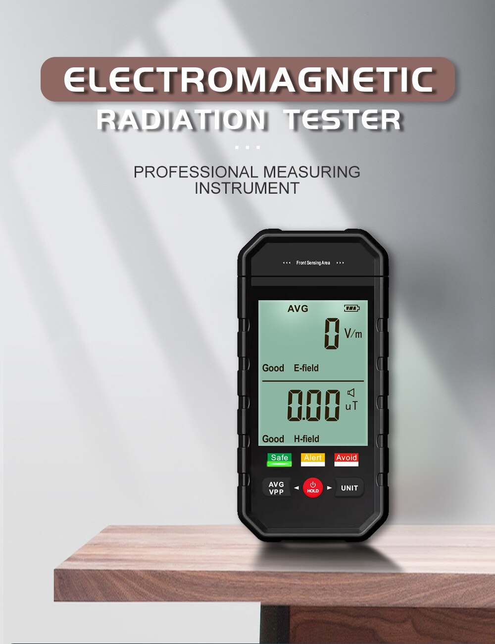 ET925 Large screen Radiation Detector EMF Meter Radiation Dosimeter Monitor Tester Electric field red screen alarm