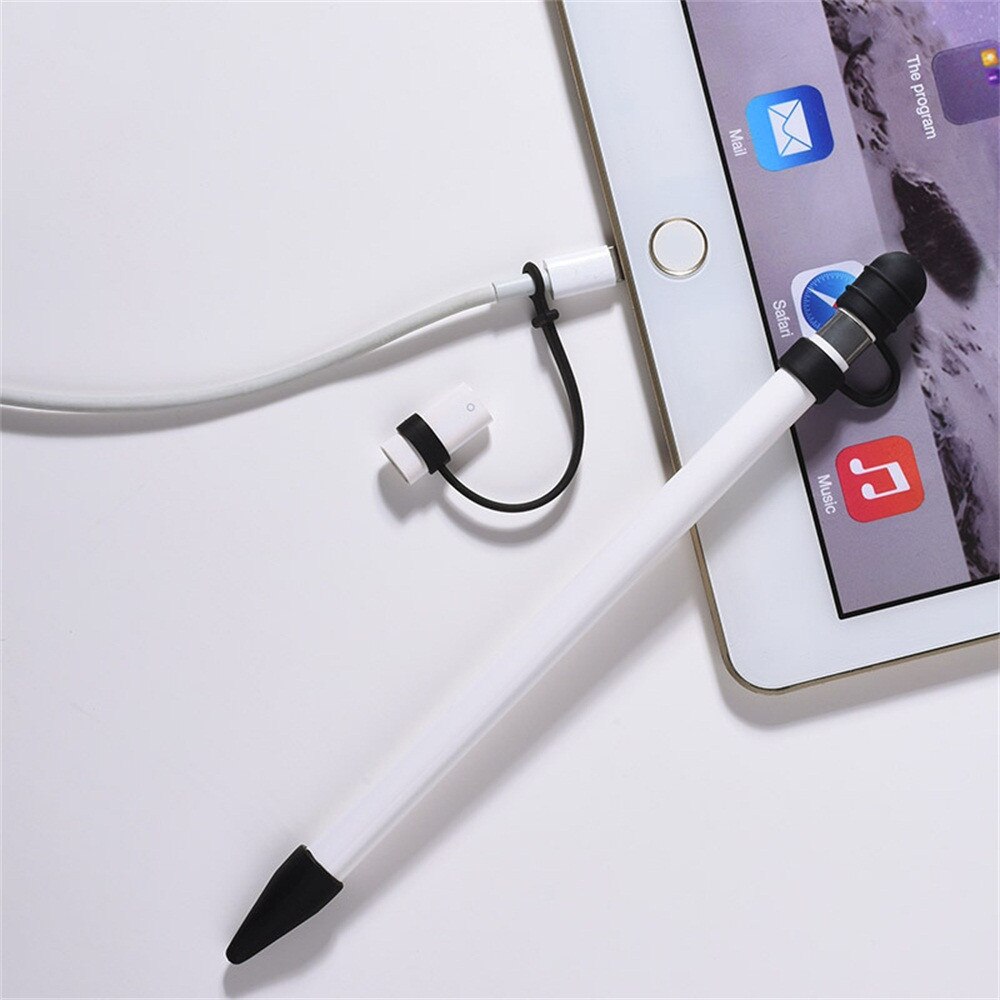 Cobertura de silicone 3 em 1 para apple pencil, estojo para lápis, capa com ponta para suporte, adaptador para ipad pro 10.5 12.9 9.7, estojo para lápis o5