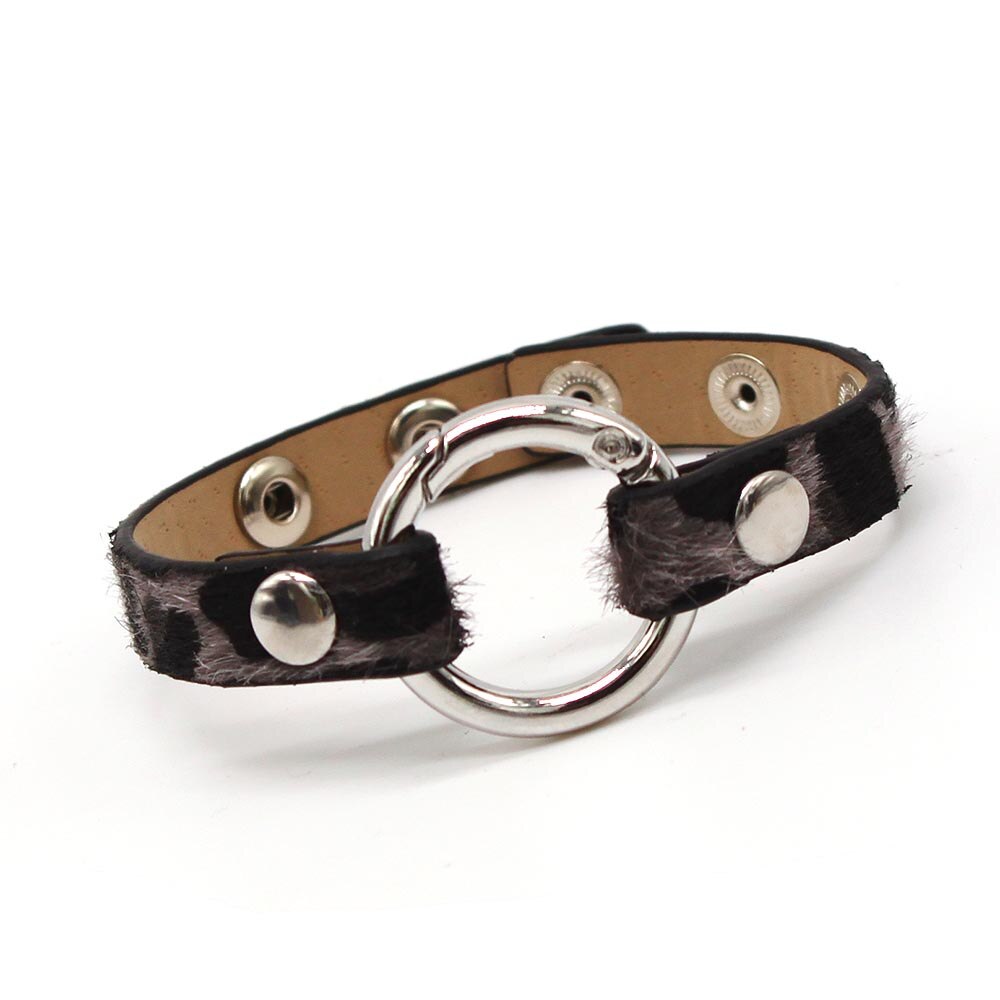 Gestreepte Lederen Armbanden Voor Vrouwen Heren Warp Armbanden En Armbanden Metalen Knop Partij Sieraden: Default Title