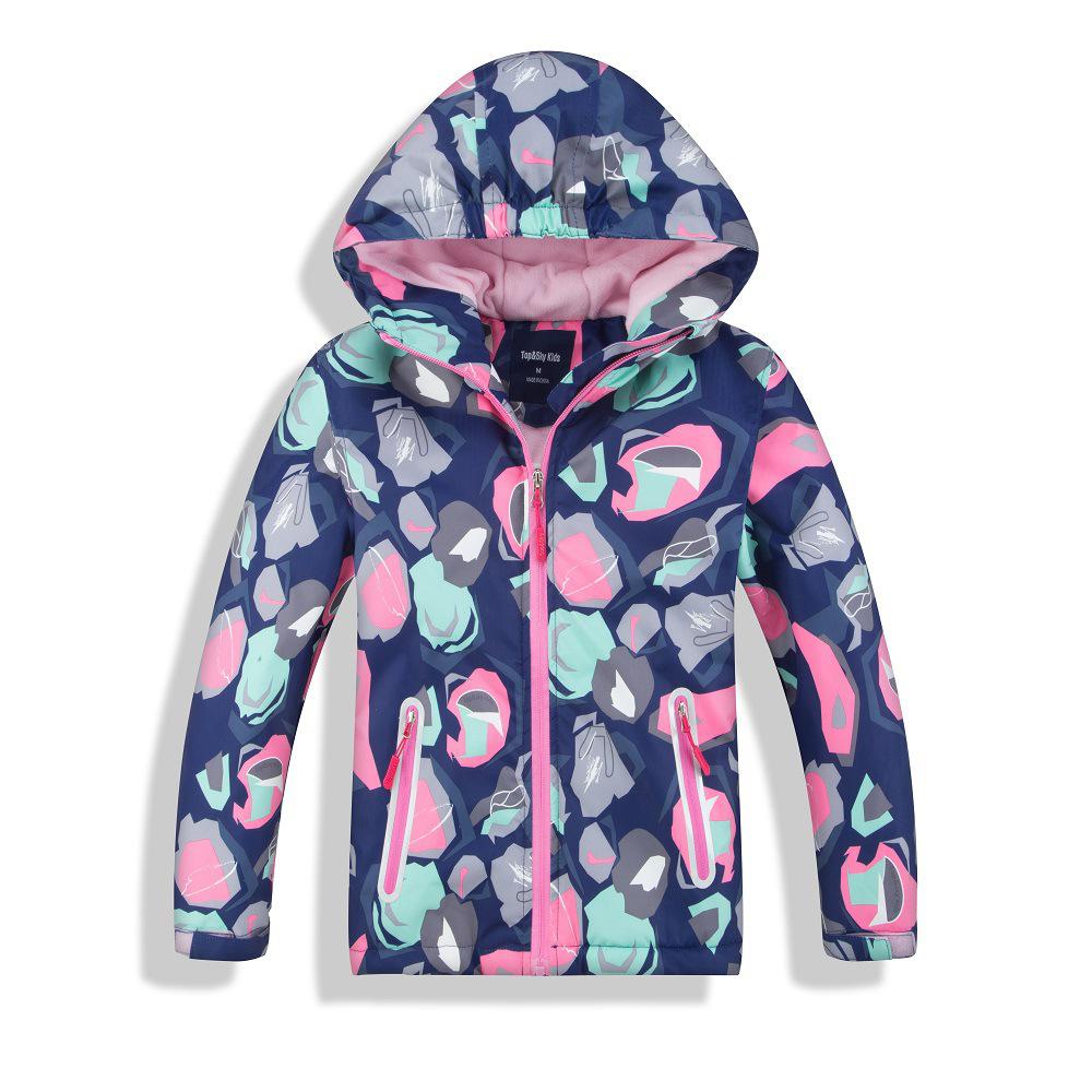 Whiter Baby Girl Snowsuit Plus Velvet Print Baby Outerwear Warm Coats For 1-6y Kids Girls With Hooded Toddler Girls Clothes: 5T