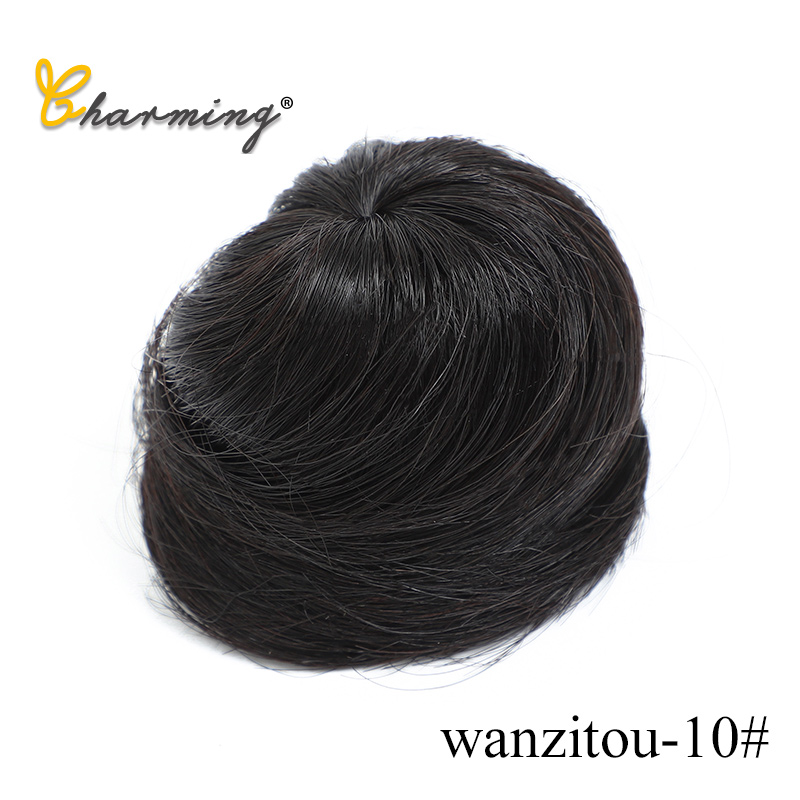 charmant 1 Stück Synthetische Chaotisch Chignon Krapfen Gary Braun Farbe 50g Haar Brötchen Pad Elastische Haar Seil Gummiband haar Erweiterungen: T27/30/4