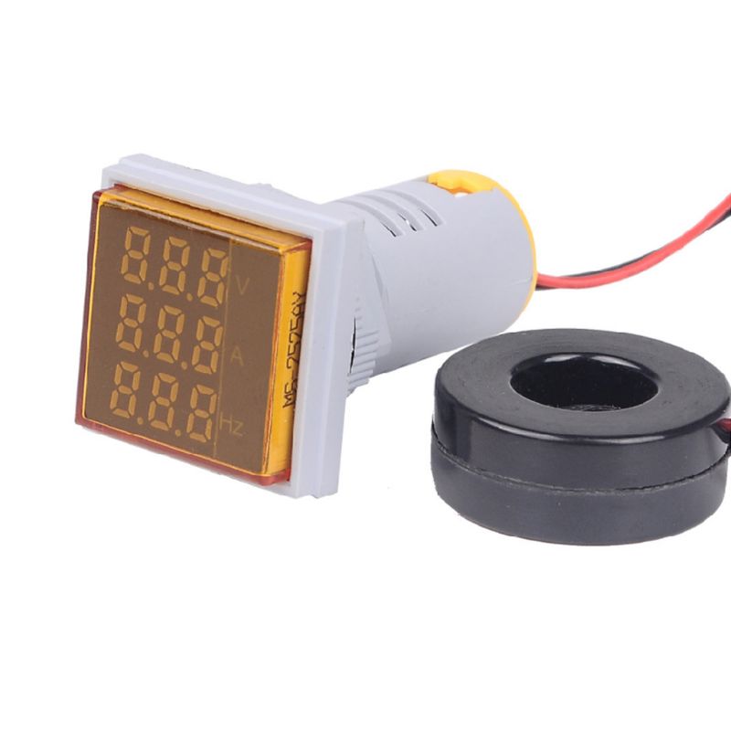 3 in 1 AC Voltmeter Ammeter Frequency Panel Meter Indicator Signal Light 60-500V X4YD
