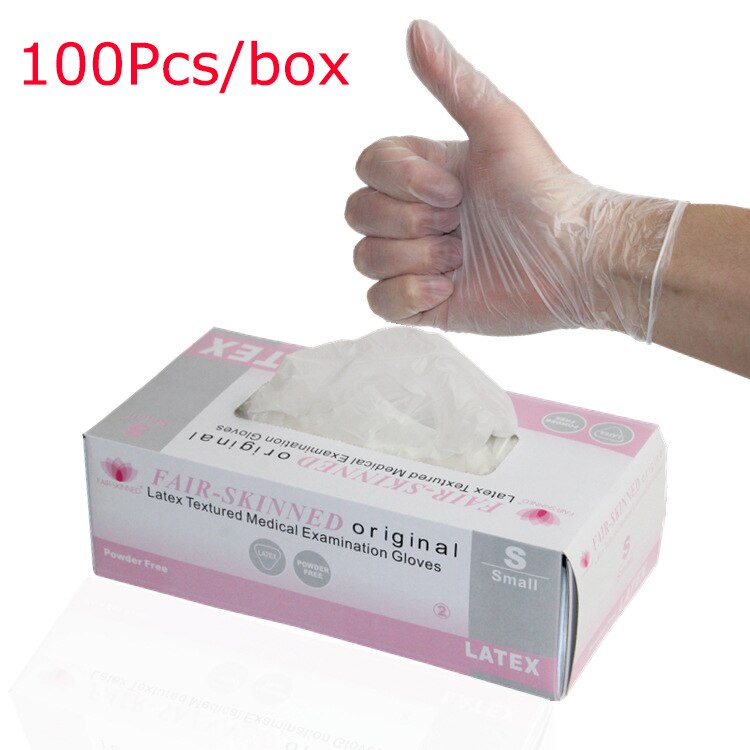 100pcs Disposable Latex Gloves clear Non-Slip Acid... – Vicedeal