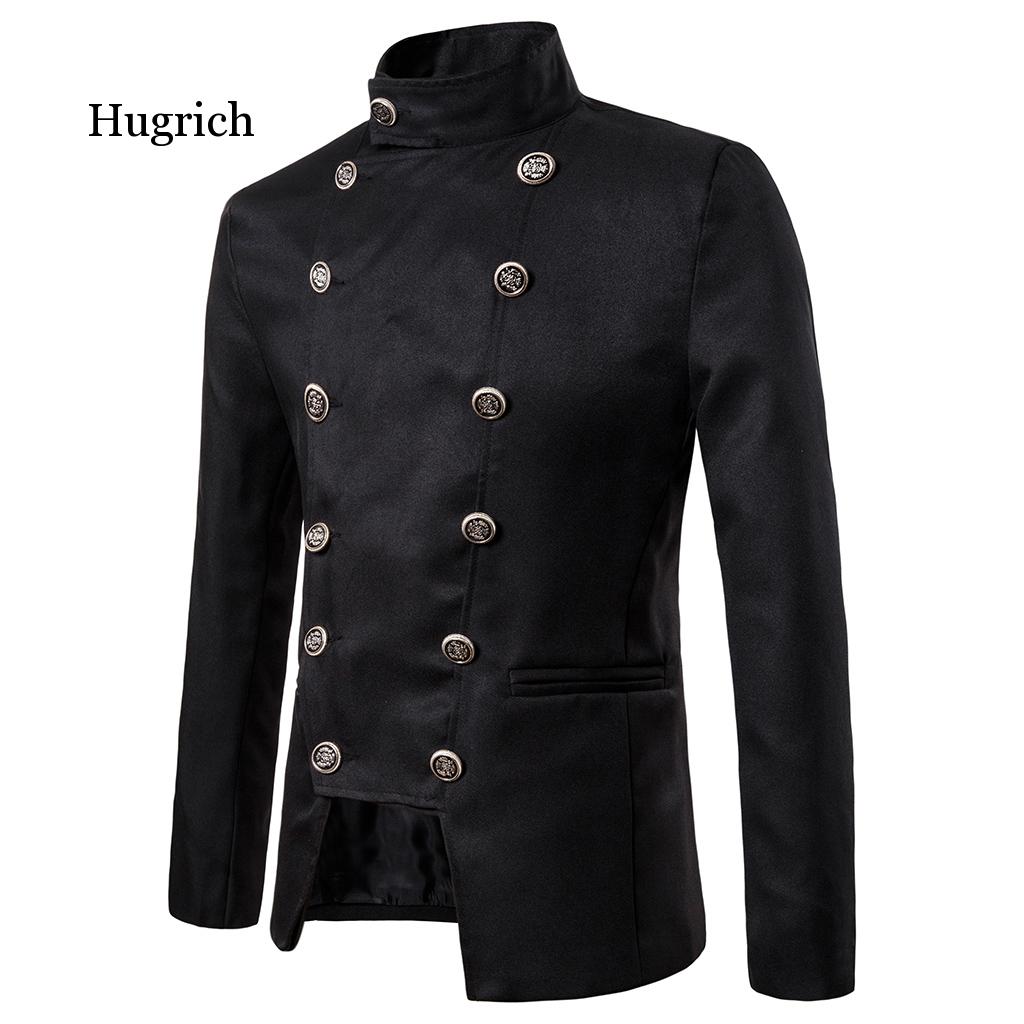 Vintage herenblazers, retro steampunk gothic kostuums, jasjes met dubbele rij knopen, blazers voor bruiloften, podiumoptredens, kostuums