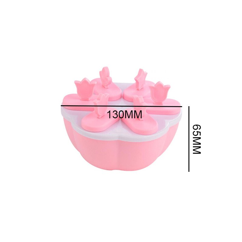 8 Cell Kitchen Ice Cube Molds Reusable Popsicle Maker DIY Ice Cream Tools Kitchen 6/8 Cell Lolly Mould Tray Bar Tools: round pink