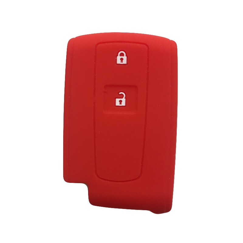 Til toyota prius passo avensis krone corolla verso silikone bil nøglebrik cover etui nøgle cover cap nøgle nøgleringe: Rød