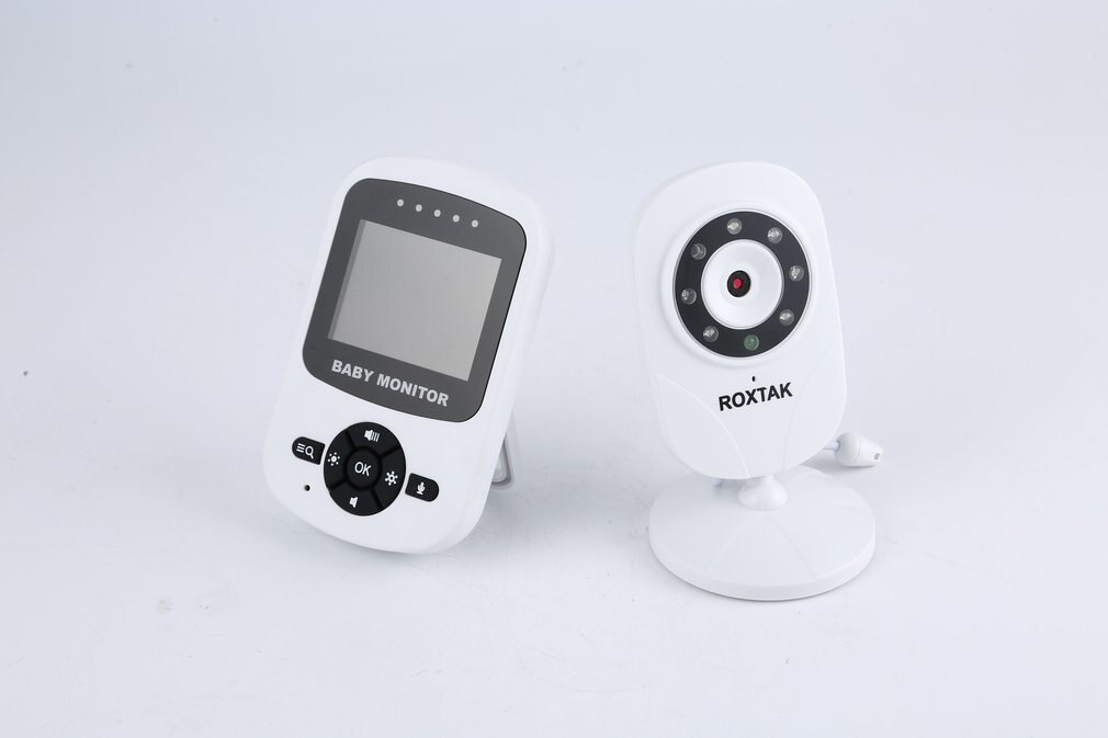 Babyphone vidéo avec vision nocturne infrarouge, système de communication bidirectionnel, berceuses à température ambiante, longue portée, prise eu
