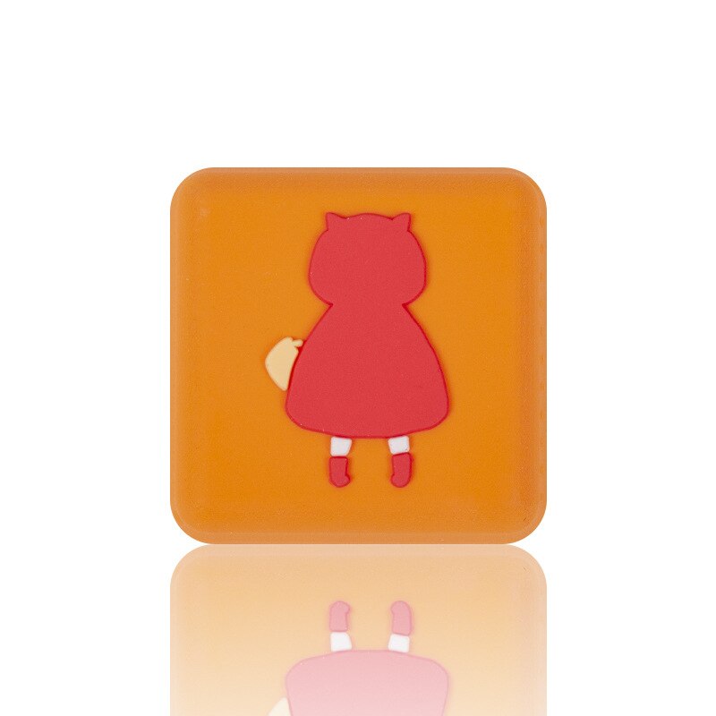 silicone anticollision pad cartoon mute thickened wall door handle anti-collision pad door safe insurance protection sticker: Army Green