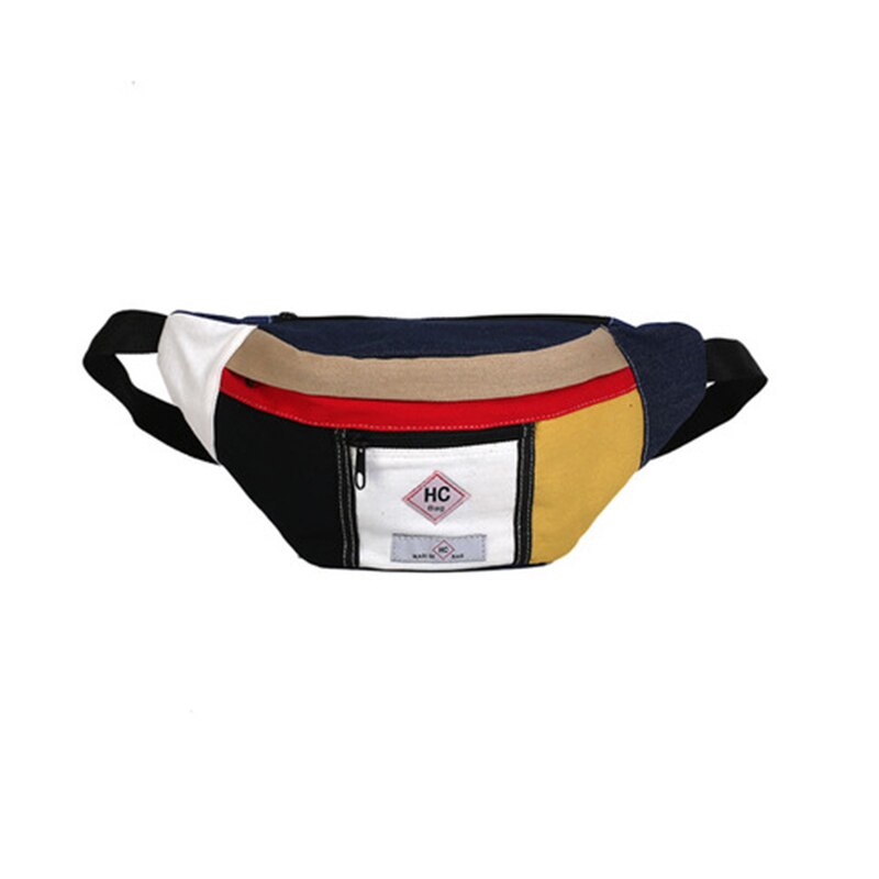 Leinwand Taille Tasche Männer unisex Taille Gürtel Tasche Männer fanny Pack lässig Straße Brust Tasche Männer lässig Taille Beutel b72: Schwarz fanny Pack