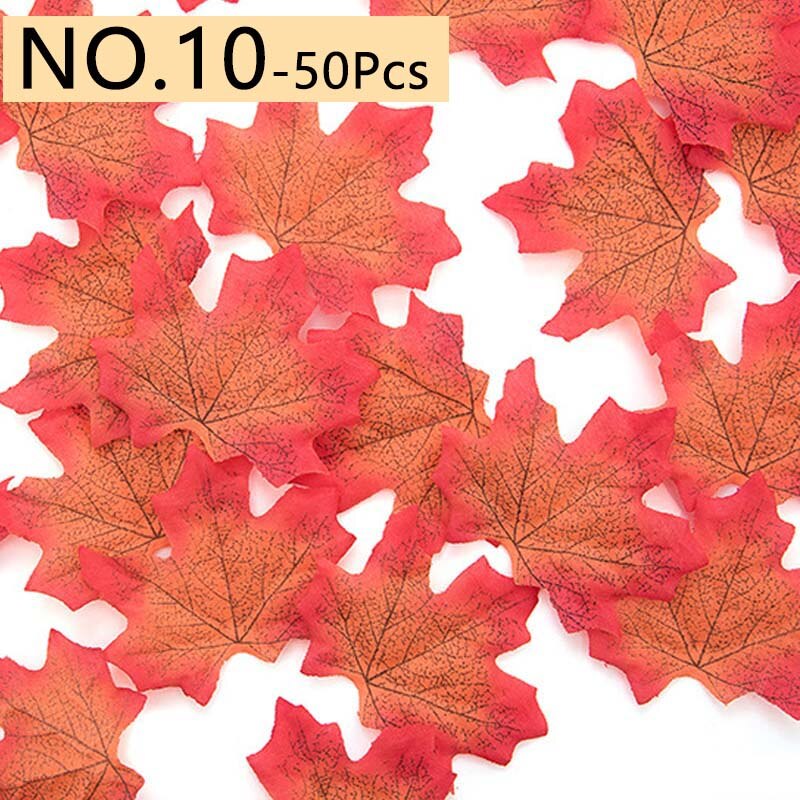 50 Teile/satz Ahorn Blätter Künstliche Simulation Blätter Halloween Herbst Blätter Weihnachten Hochzeit Tisch Dekorationen Thanksgiving Tag: 10