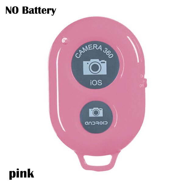Wireless Bluetooth Remote Control Camera Shutter Release Selfie Button Controller Self-Timer Clicker for iOS Android Devices: Pink no battery