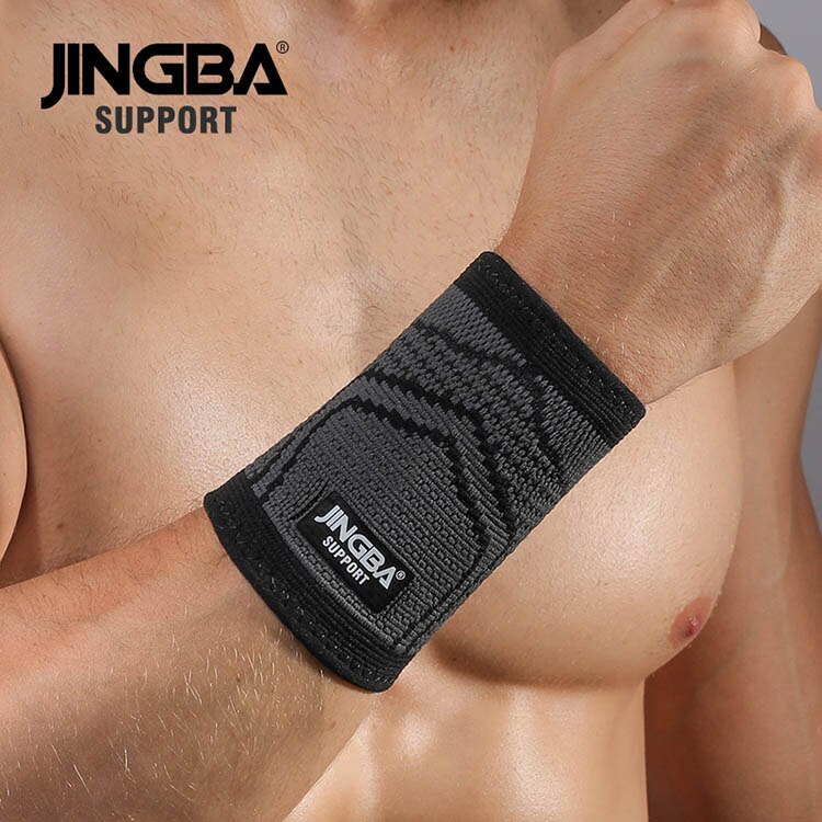 Soporte JINGBA, 1 Uds., protector deportivo para boxeo, vendaje de bandas de mano, soporte + vendaje de levantamiento de pesas, muñequera: wristband Black