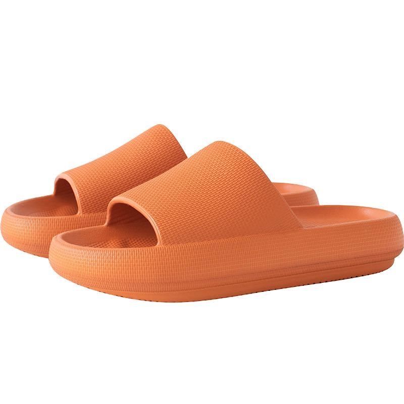 NYCOOL 4.5cm Thick Sole House Slippers Men Women Non-slip Bathroom Footwear Boys Girls Lovers Flip Flops Summer Beach Sandals: Orange / 36-37 inner L 23.5cm