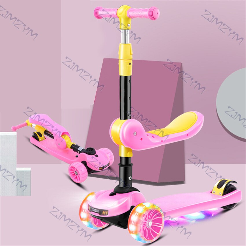 ARJ-6688 Multifunctionele 3 In 1 Kinderen Scooter Verstelbare Hoogte Knipperlicht Wiel Voet Scooters Kids Balans Fietstocht