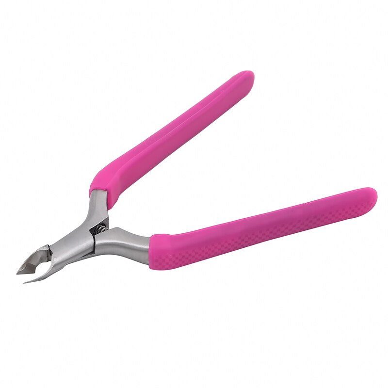 Stainless Steel Cuticle Nipper Cutter Nail Nail Tools Cuticle Remover 1Pcs Silicone Handle Cuticle Nippers For Manicure Pro: rose red