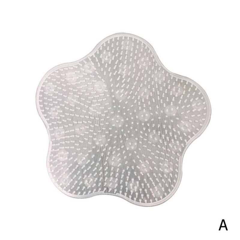 Cepillo de cojín de silicona para masaje de baño para lavarse los pies, limpiar la piel muerta, artefacto de baño, cojín trasero, ducha, cepillo para limpiar los pies: Blanco