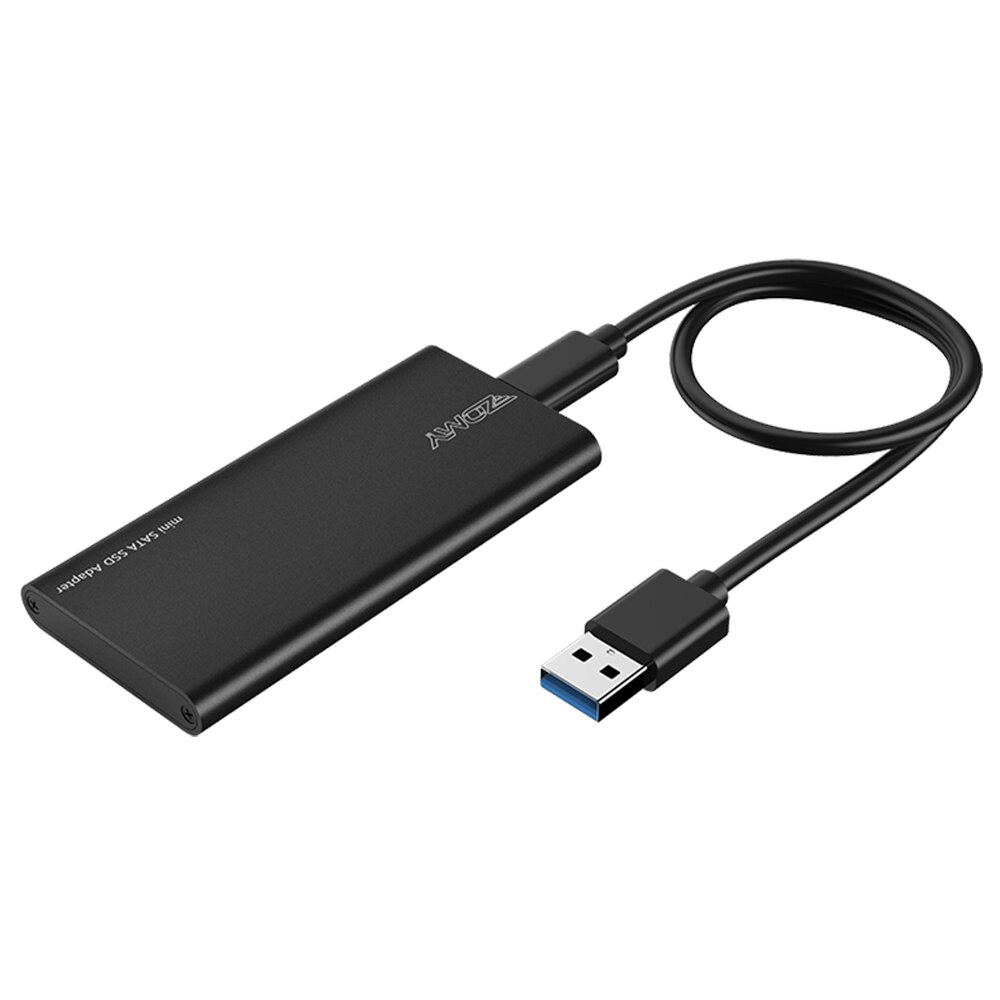 ZOMY mSATA Solid State Drives Aluminum 10Gbps SSD 1TB Portable Hard Disk 64G 128G 256GmSATA to USB 3.1 Type-c Laptop Solid State: Black