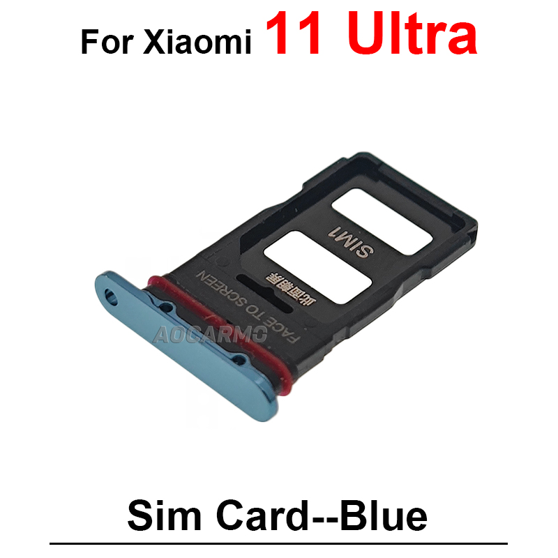 Sim Card For Xiaomi 11 Ultra Lite Mi 11T Pro 11Lite Sim Tray Holder Socket Slot Repair Replacement Parts: silver