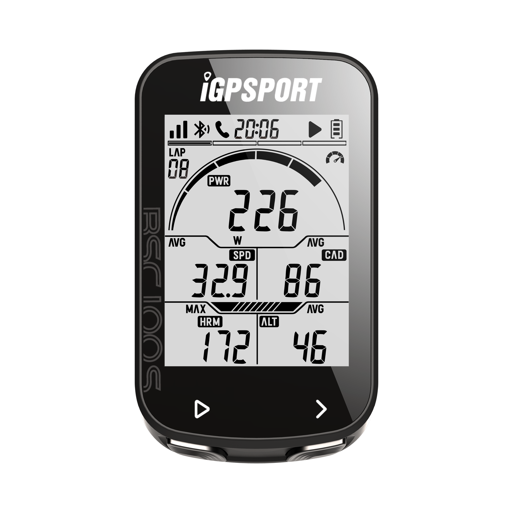 Igpsport-bsc100s bike computador, velocímetro sem fio, velocímetro digital, odômetro, odômetro: Branco