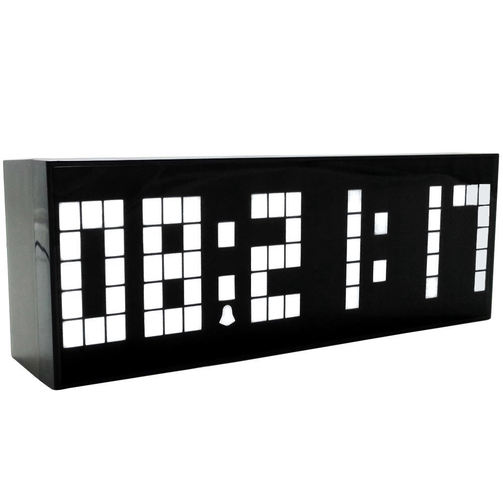 Stor jumbo digital led walll ur stort display vægdekoration ur, multifunktionsbord kalender despertador: Hvid