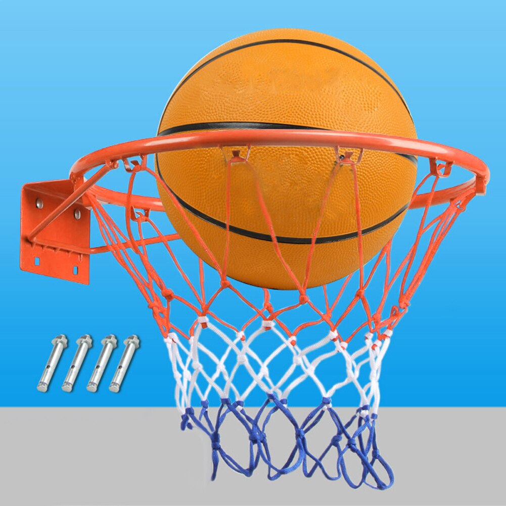 32cm Hanging Basketball Wall Mounted Goal Hoop Rim Net Iron Sports Netting Indoor Outdoor Children Basketball Rim