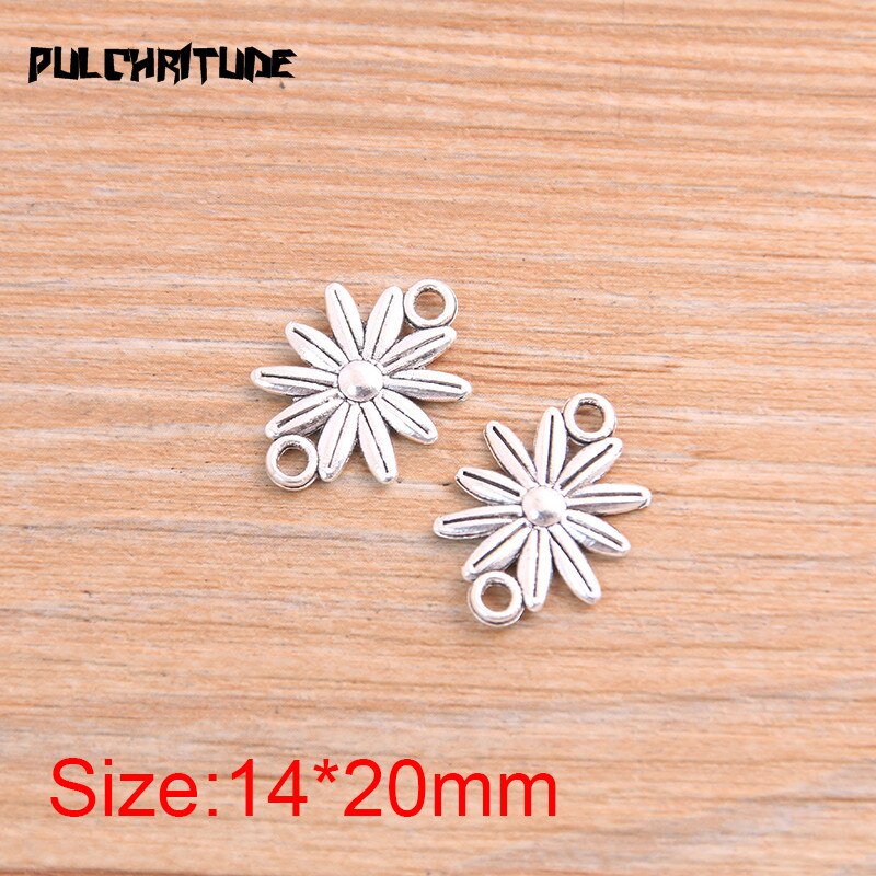 Pulchritude 30Pcs 14*20Mm Product Twee Kleur Bloem Charms Connector Sieraden Metalen Legering Sieraden Markering