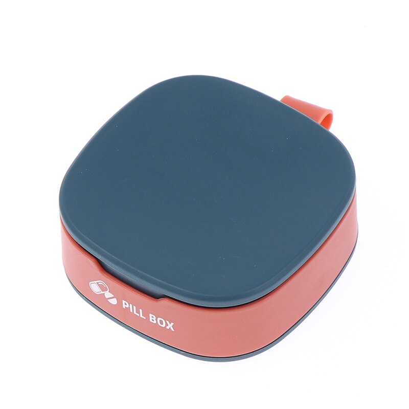 1Pcs Pill Case Four Compartment Box Organizer Medicine Tablet Dispenser Splitters: Blue