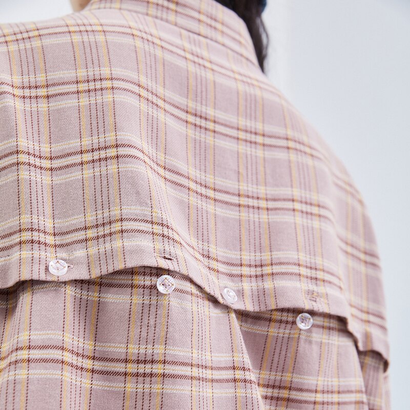 Artka Lente Vrouwen Blouse Casual Plaid Roze Shirts Losse Turn-Down Kraag Lange Mouw Bovenkleding SA25019C