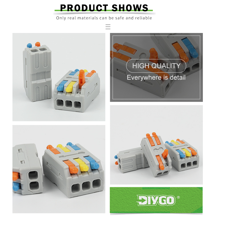Quick Wiring Cable Connectors 2/3Pin Universal Compact Electrical Conductors SPL Splicing Splitter Push-in Home Terminal Block