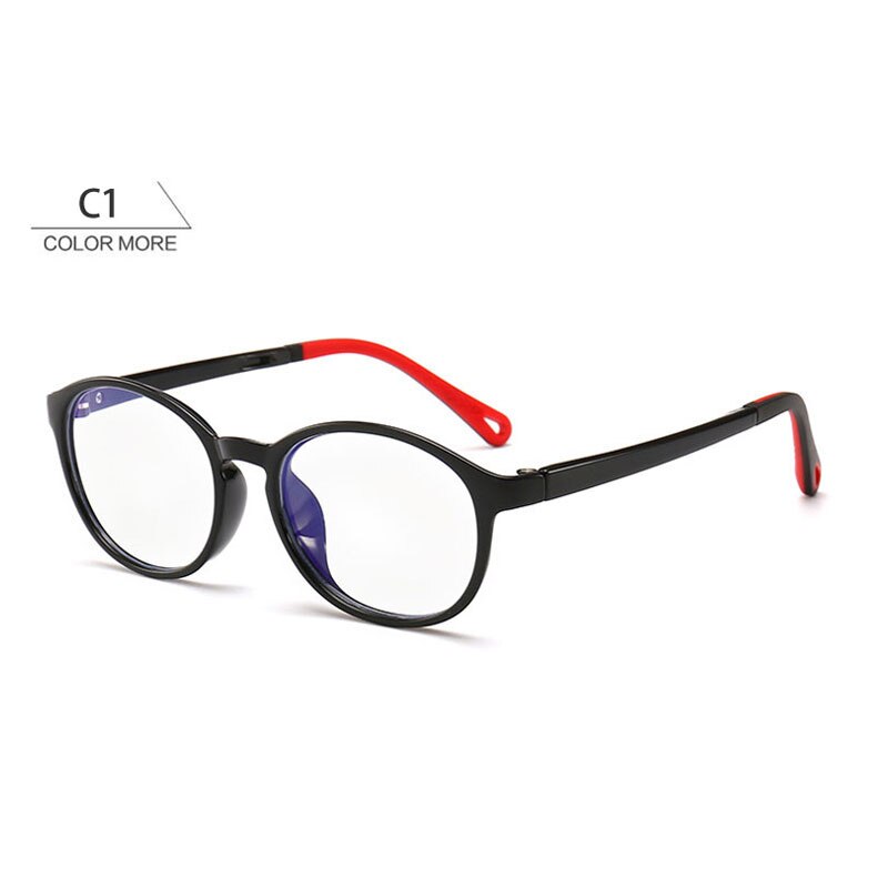 Round Kids Prescription Computer Glasses Optical Frame Blue Light Blocking Children Boy Girls Anti Reflective Eyeglasses UV400: C1