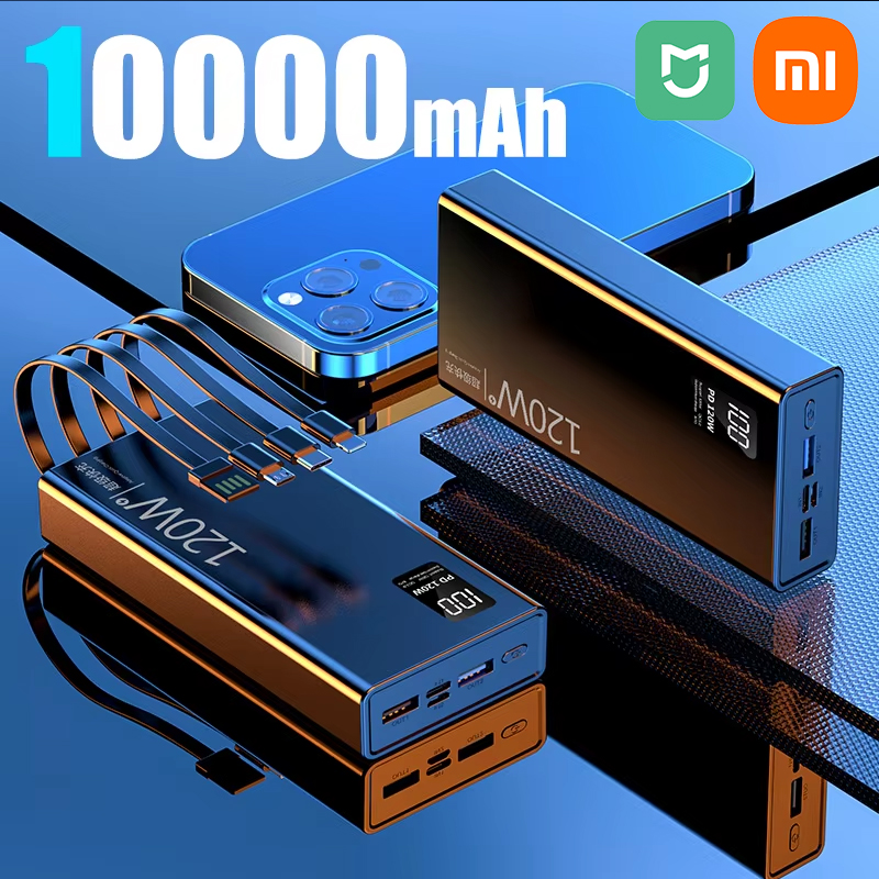 Xiaomi Mijia 120W 50000mAh High Capacity Power Bank 4 in 1 Fast Charging Powerbank Portable Battery Charger For Xiaomi iPhone: Silver