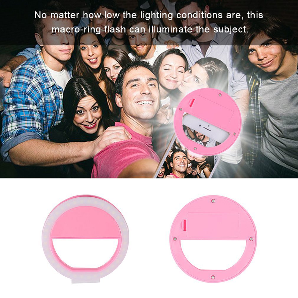 Lampe de poche LED à Clip pour téléphone Portable, Flash automatique pour Smartphone rond, lampe de poche pour Selfie, Mini lampe de poche pour appareil photo
