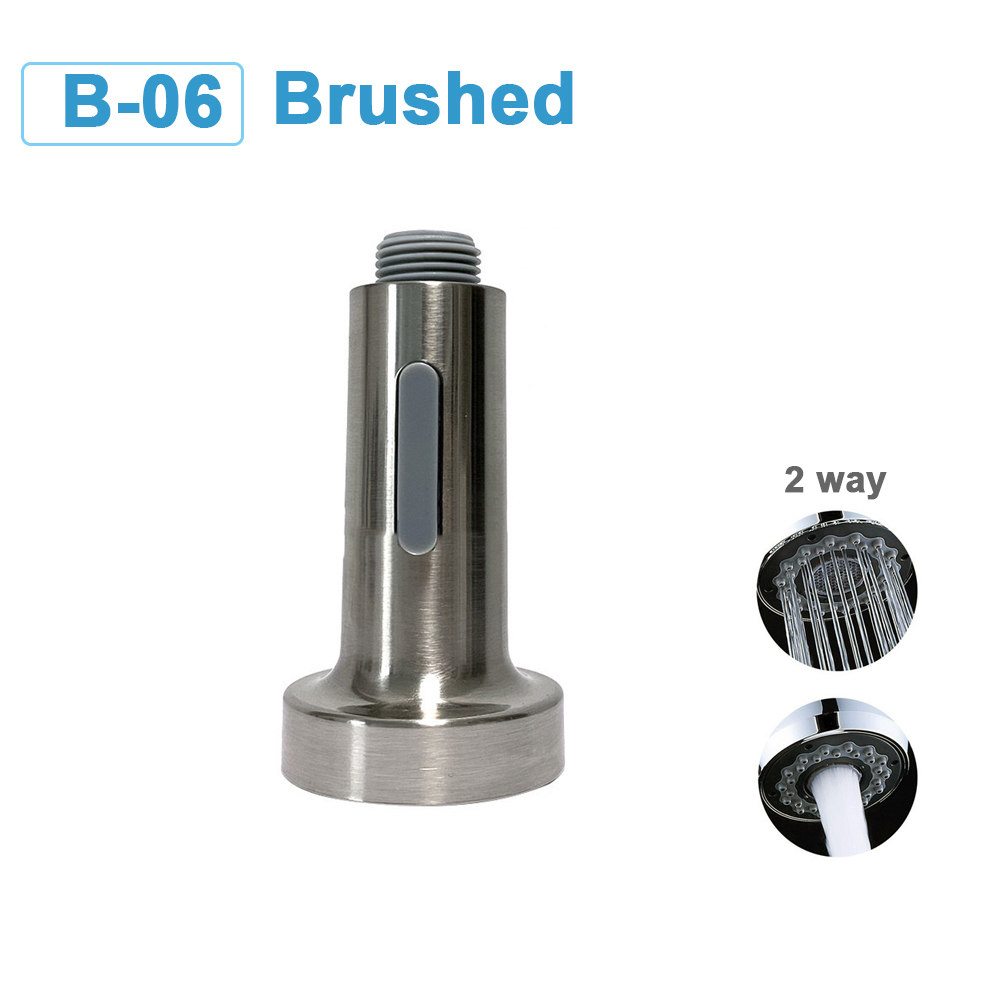 G1/2 Kitchen Faucet Head Pull Out Shower Nozzle Sprayer Bathroom Sink Tap Replacement Accessory Black Silver Golden Head Aerator: light yellow