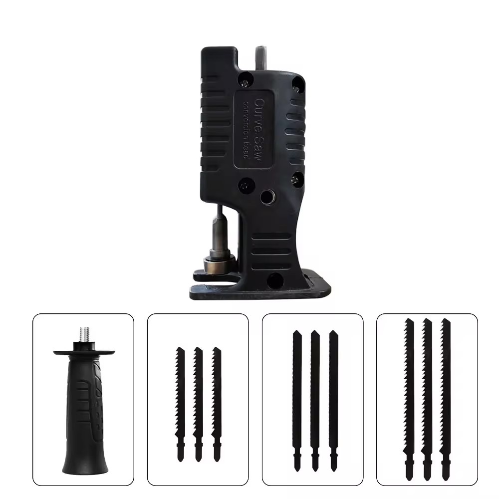 Conversiekop van schroevendraaier Elektrische boormachine naar elektrische zaag Reciprozaag Huishoudelijke multifunctionele ijzerzaag Houtgereedschap: Licht Groen