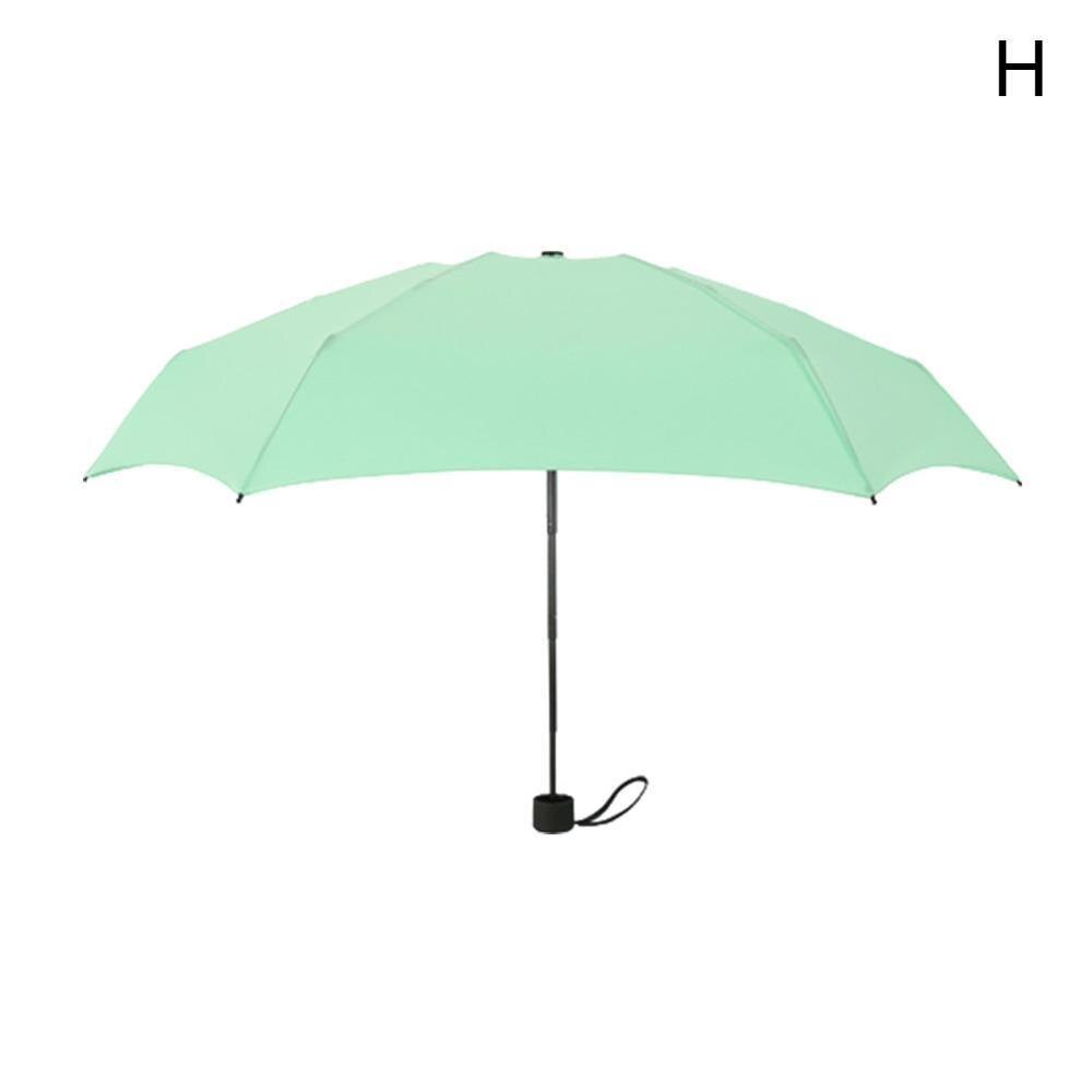 Super mini lomme kompakt paraply sun anti  uv 5 foldende regn vindtæt rejse mini paraply: H