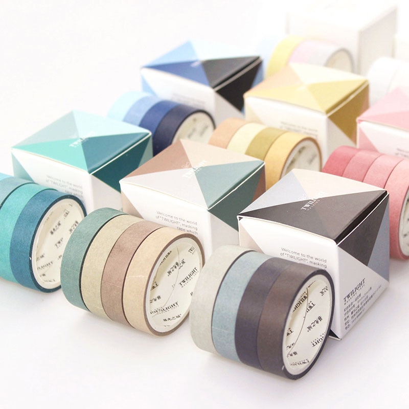 4 Stks/set Kleurrijke Effen Kleur Papier Tape Kantoor Verliefd Kleur Washi Tape Kawaii Briefpapier Scrapbooking Decoratieve