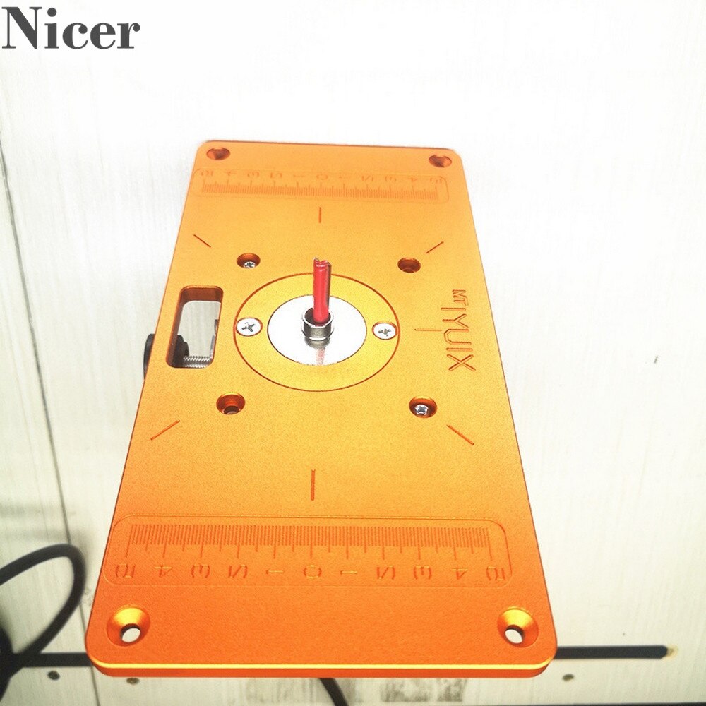 Aluminum Alloy Router Table Insert Plate With Bushing Ring Screw Trimming Machine Flip Plate For Woodworking Benches Trimmer