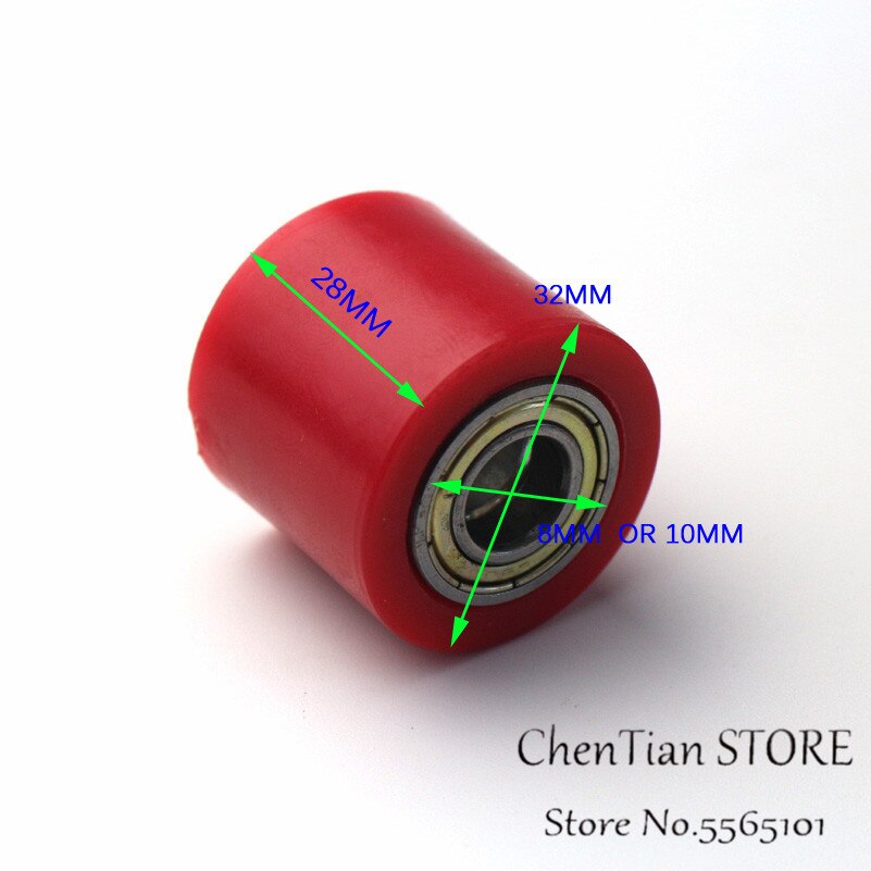 8mm 10mm Drive Chain Roller Pulley Wheel Slider Tensioner Wheel Guide For Street Bike Enduro Motorcycle Motocross ATV CRF CR XR: 8MM RED
