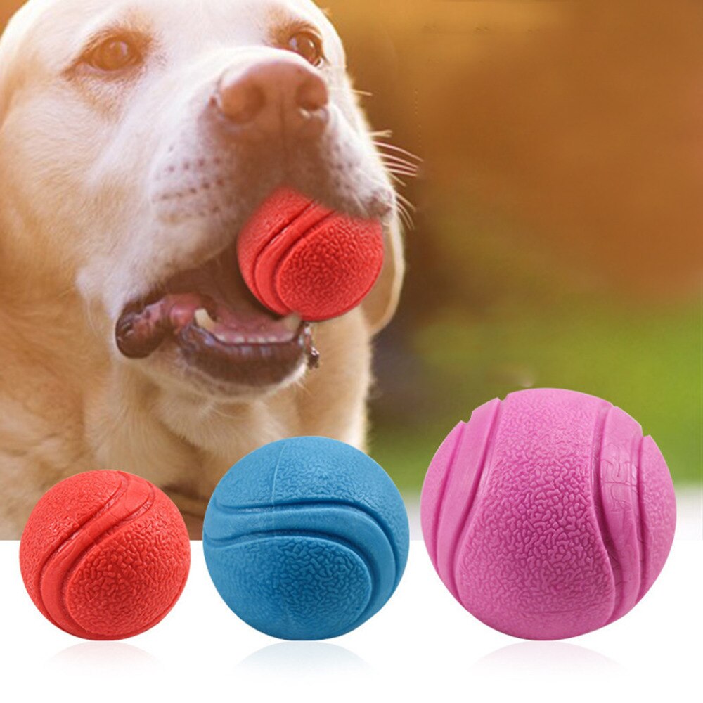 5/6/7cm hond opleiding speelgoed bal onverwoestbaar massief rubberen bal chew play bite speelgoed met carrier touw bite verkoop * D