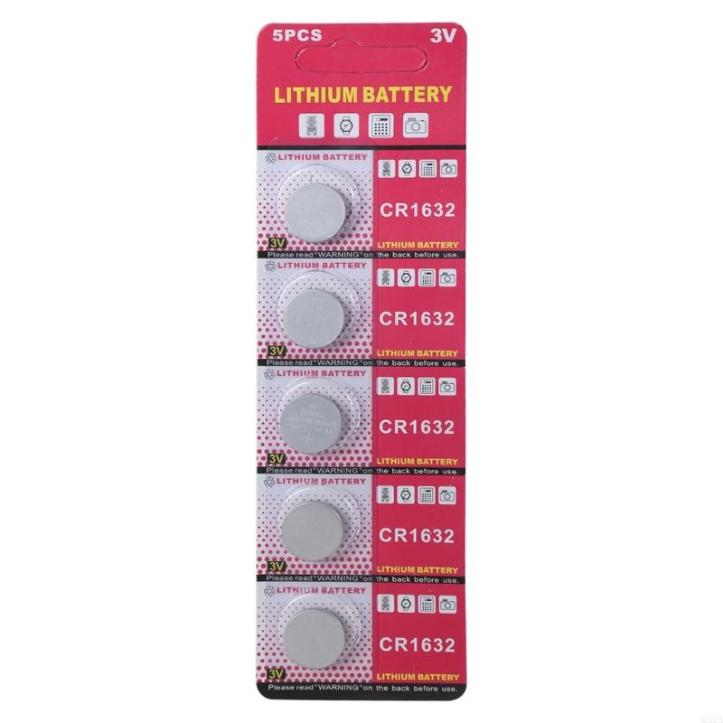 QX2A 5Pcs 3V CR1632 Lithium Button Battery Coin Cell Button Watch Batteries For Toy