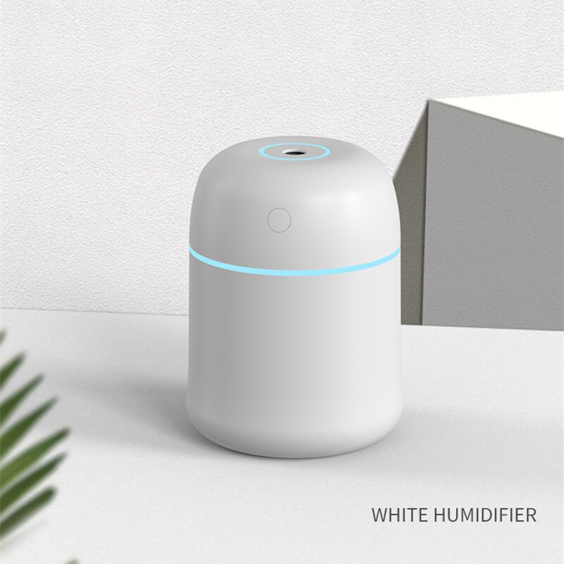 Ultrasone Mini Luchtbevochtiger Usb Aroma Etherische Olie Diffuser Voor Thuis Mist Maker Led Luchtverfrisser Luchtbevochtigers: white