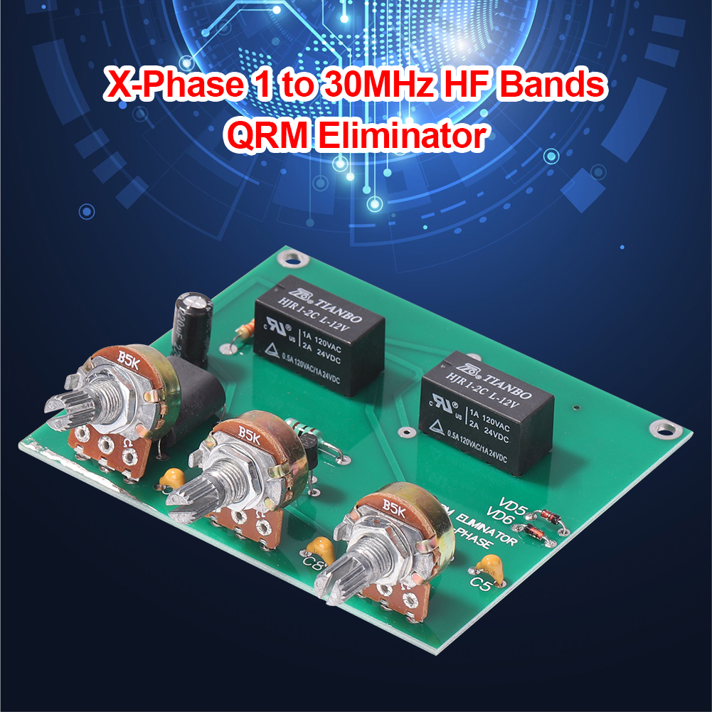 Radio Amplifier QRM Canceller X Phase HF Band 1MHz to 30MHz Kit for Signal Ham Radio Amplifier Adjustable Amplification