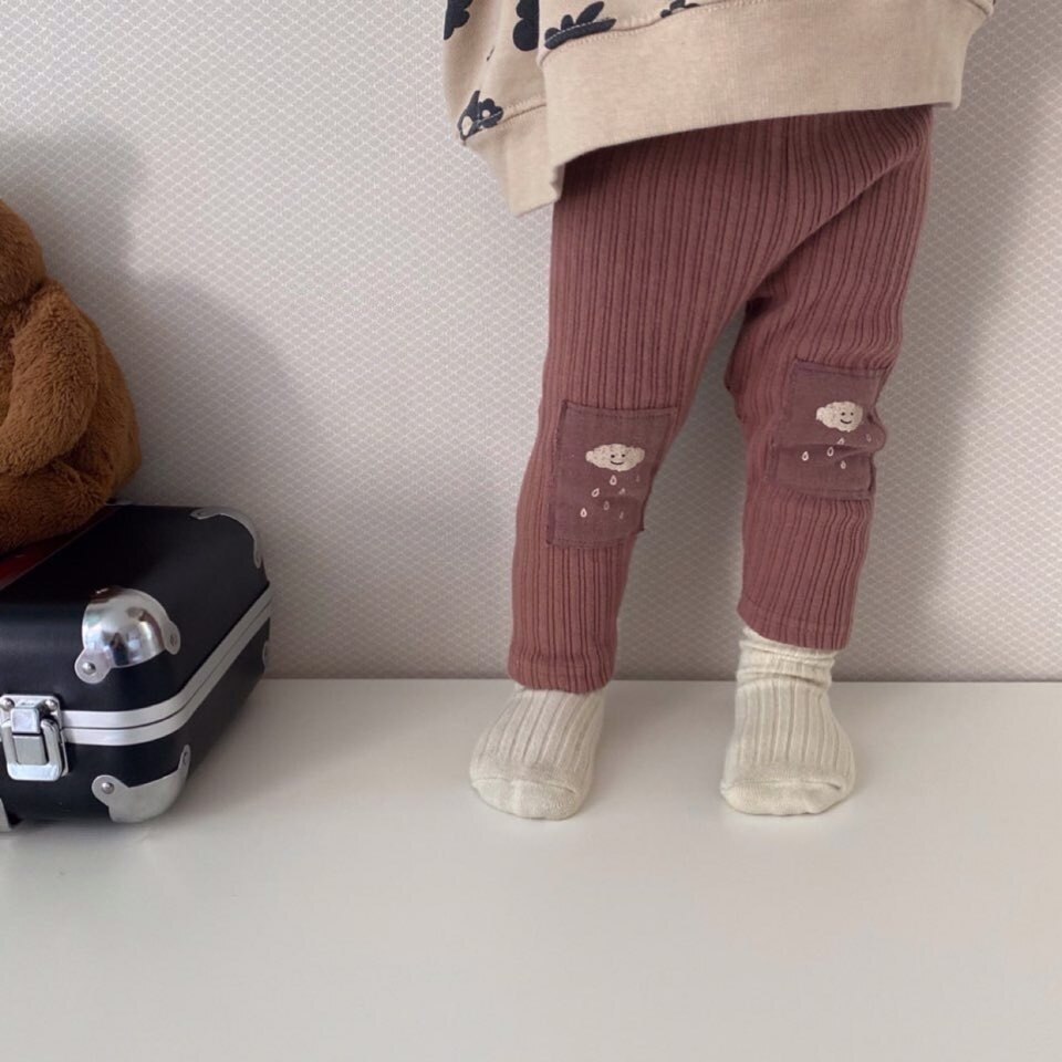 Baby Broek Jongens Meisjes Knit Patch Cloud Patroon Leggings Baby Stretch Potlood Katoenen Broek Peuter Lente Kleding