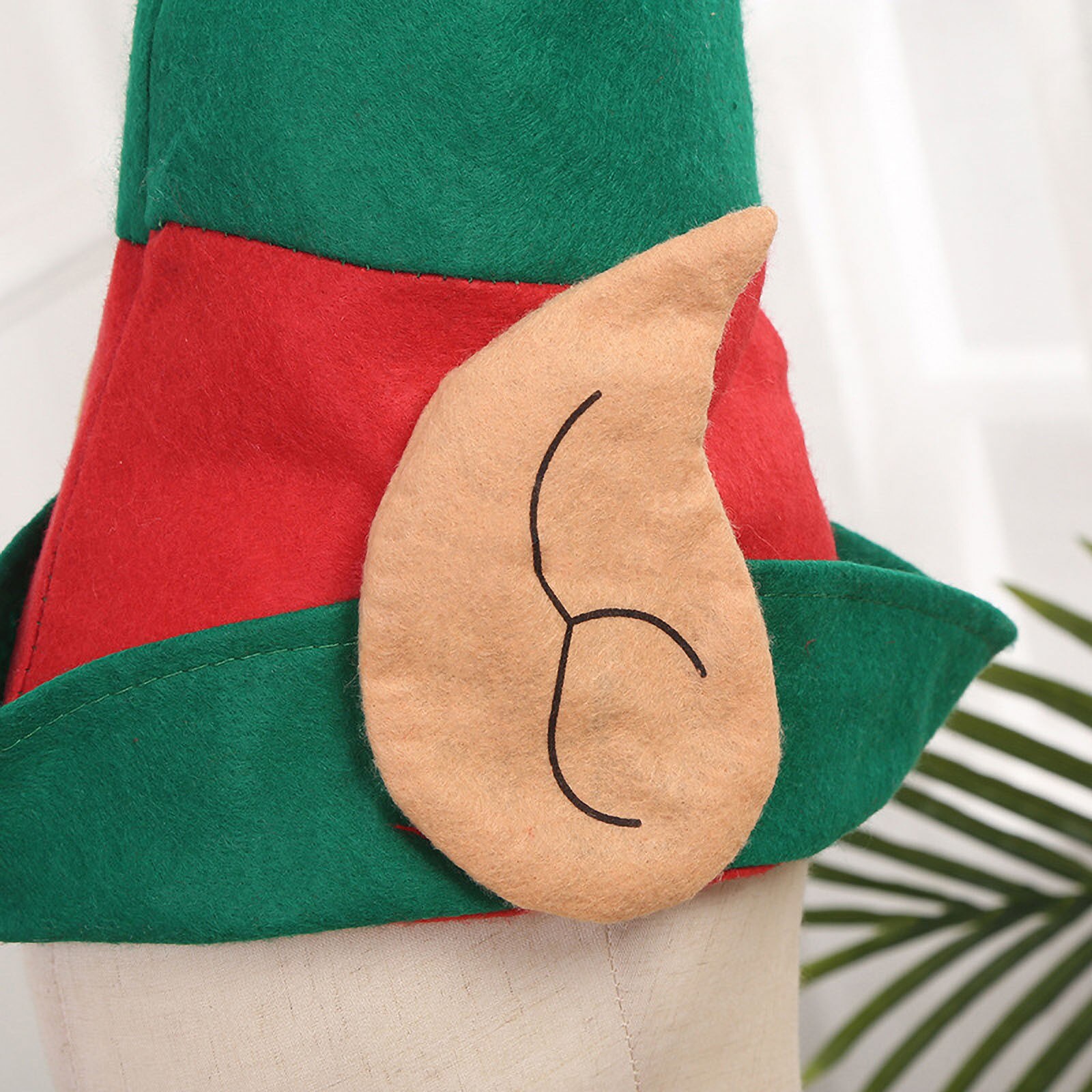 Christmas Elf Hat With Ears Clown Hat Red And Green Striped Hat Christmas Party Decorations Ornament For Women And Men #T1P